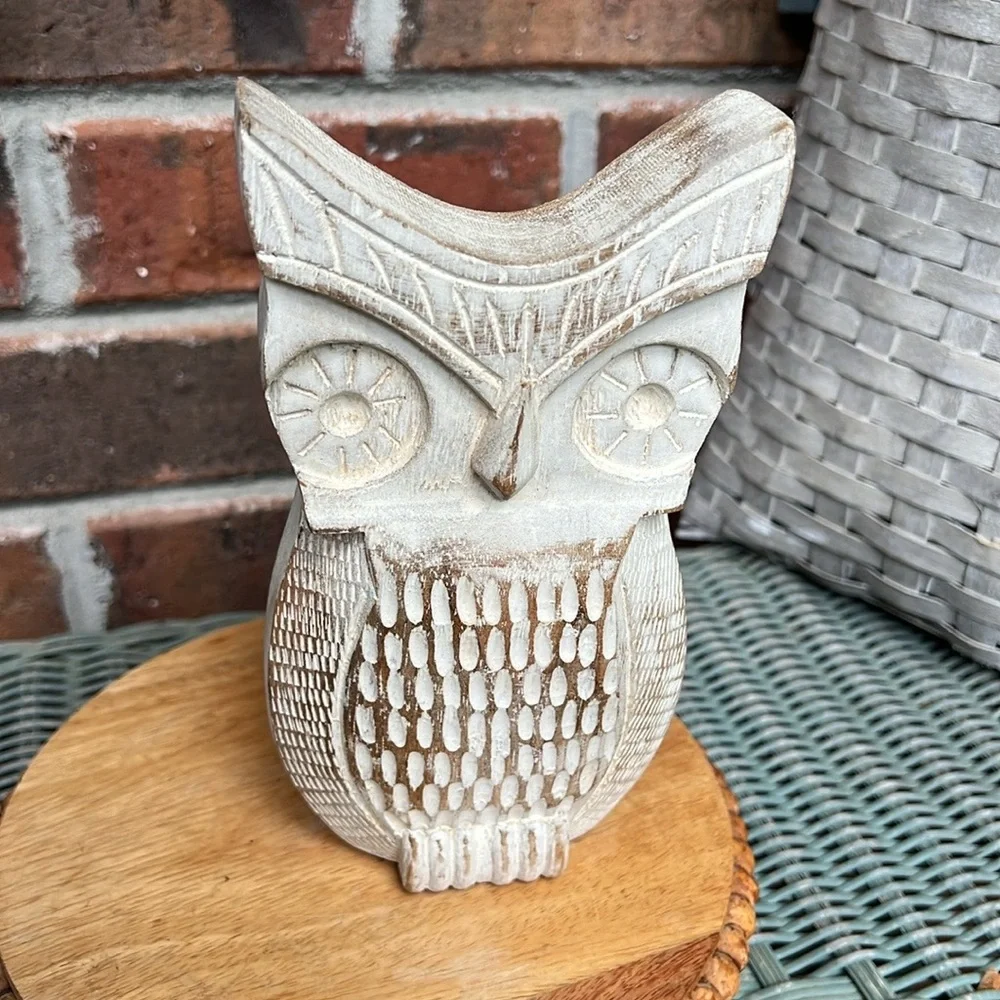 West Elm Carved Wood Owl Door